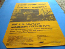 Rare Original 1980'S 17 X 23 Fight Communism In Central America Poster picture