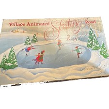 Department 56 Village Animated Boxed Skating Pond Christmas Village Accessory picture