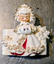 Vintage 1950's Holt Howard Angel Girl Snowflake Planter Christmas Winter Signed  picture