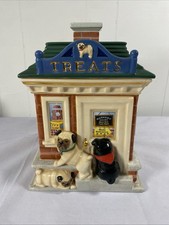 Danbury Mint Pug Dog Treat Jar Cookie Canister Ceramic Bakery Shop Vintage picture