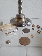 Vintage Masonic Fraternal Jewelry Lot - 14K Gold Pin & Mechanical Swivel Fob picture