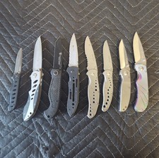 Lot Of Knives (8) Folding Kershaw Boker CRKT Smith & Wesson For Restoration picture