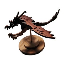 Winged Dragon Sculpture – Pine & Sapele Wood, Polyurethane Finish picture