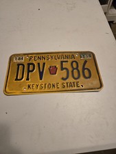 Pennsylvania Keystone State License Plate DPV 586 w/ 1984 & 1985 Stickers picture