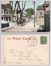 1907 Provincetown MA Commercial St Horse Carriage Postcard Metropolitan News picture