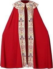 Unisex Church Catholic Vestments Cope Priest Celebrant Chasuble Medium Red picture