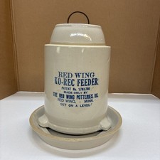 Antique Red Wing Ko-rec Stoneware Poultry Feeder picture