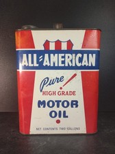 Vintage All American 2 Gallon Motor Oil Can Empty General Store Display picture