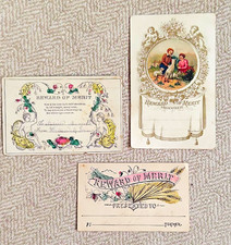 Lot of 3 Antique Reward of Merit Presented To School Cards, Elementary & HS picture