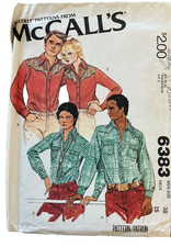 1978 Vintage McCall’s Pattern 6383 Men’s size 38 Neck 15 western cowboy rodeo picture