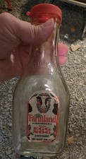 Vintage Farmland Glass Bottle Eggnog Egg Nog Quart  Lid And Label picture