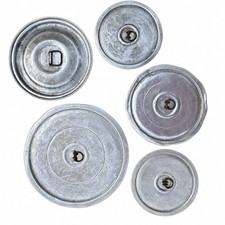 Lot 5 Vintage Pure Aluminum Pot Lids MIRRO Rustic Farmhouse Craft Decor USA picture