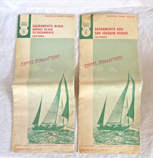 VTG Lot of 2 Nautical Charts Sacramento River San Joaquin Andrus Island Ca. picture