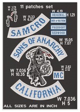 Sons Of Anarchy Emblem Motorcycle Biker Jacket Back Patch 11 Pcs Embroidered  picture