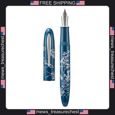 Hong Dian N23 Blue Rabbit Fountain Pen with Silver Trim, Medium Nib, Converter picture