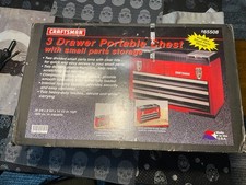 New NOS SEARS CRAFTSMAN 3 DRAWER  PORTABLE STEEL TOOL CHEST BOX 65508 USA picture
