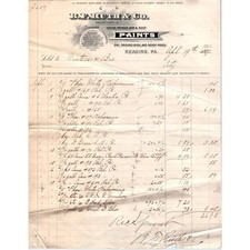 1901 B.F. Ruth & Co Paints Reading PA Original Billhead Letterhead Receipt AE7-5 picture