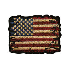 Distressed American Flag Vintage Look Patch (3.0 inch- iron on sew on MTB2)  picture