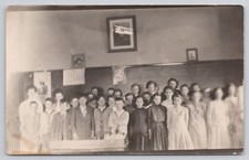 Group of Boys and Girls Calendar Wall Pictures Books c1904-1918 RPPC Postcard picture