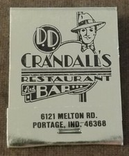 Vintage Unstruck Matchbook....DD Crandall's Restaurant & Bar, Portage, IN picture