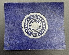 c1910 L20 Drake University College Seal Tobacco Leather Antique picture