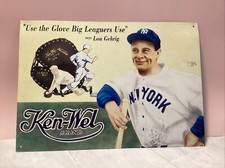 Lou Gehrig Yankees HOFr Tin Ken-Wel Brand Ad 16 x12 picture