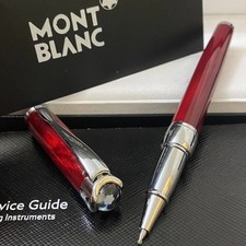 Montblancc Rollerball Pen Burgundy Red /Sliver Trim w/ Gift Box VIP Gift Rare picture