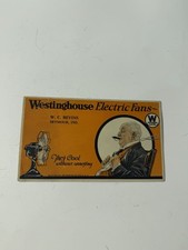 Antique Westinghouse Electric Fans Advertising Blotter Card WC Bevins Seymour IN picture