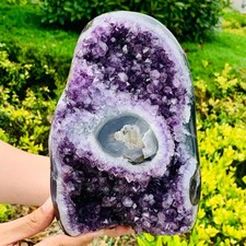 8.58LB Natural Amethyst geode quartz cluster crystal specimen Healing picture