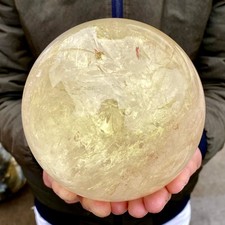 6.34LB Natural citrine crystal Ball Crystal polished Sphere Healing decorate Gif picture
