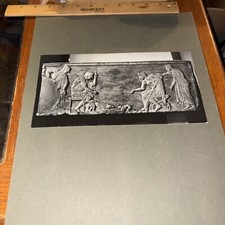 Antique Mounted Photo Cat Dog Fight Greek Sculpture Base from Themistoclean Wall picture