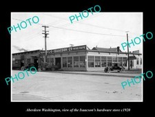 OLD POSTCARD SIZE PHOTO OF ABERDEEN WASHINGTON THE ISAACSON HARDWARE c1920 picture