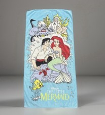 The Little Mermaid Vintage 90s Franco Disney Beach Towel 30x58 Triton Ursula picture
