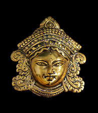 @ Indian Traditional Metal Goddess Durga Face Wall Hanging 6.5 Inch picture