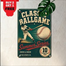 Classic Baseball Ballpark Wall Art Sign Vintage Sports Metal Tin Plaque picture