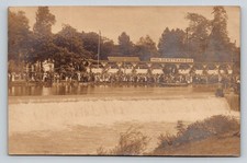 Zwickau Muldenstrand-Bad Germany RPPC Postcard Vintage Sepia Photo Crowd picture