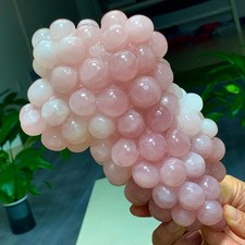 4.53LB Natural pink rose quartz grape shape Crystal Madagascar mineral picture
