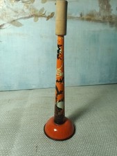 Vtg 1950s Halloween Tin Horn Noise Maker Witch Skeleton Bat T.Cohn USA 9” picture