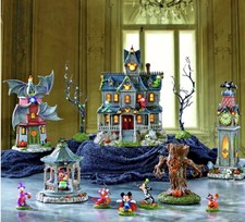 Disney Halloween Village Mickey & Friends 12-piece Set Lights & Music Collectors picture