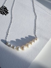 Freshwater Pearl Necklace | 4-6mm Graduated White Pearls | 18 Inch S925 picture