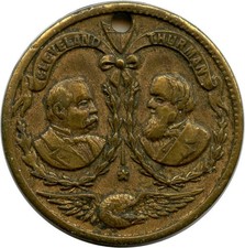 1888 Grover Cleveland Thurman Democratic Candidate President Campaign Token picture