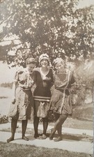 1900’s Antique PHOTO Three Edwardian Ladies In Swimsuits Bathing Suit picture