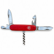 Vintage Victorinox Standard 91mm Swiss Army Knife Red +PAT Corkscrew 2 Blade picture