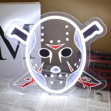 Horror Mask LED Neon Sign, Scary Slasher Jason Neon Light for Wall Decor, 12 ... picture