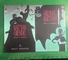 BATMAN GRENDEL SET DEVIL'S RIDDLE & MASK (NM) HIGH GRADE DC & COMICO COMICS picture