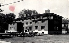 Harkness House ~ Oberlin Ohio OH ~ vintage bicycles ~ RPPC real photo picture