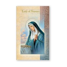 Biography of Our Lady of Sorrows - prayer, Feast Day, etc... Folder Card picture