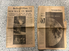 Vintage NY TIMES July 21 1969 MAN ON MOON Historic Newspaper + July 17 Special picture