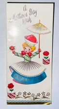 Vintage Mother's Day Card Candy Cupcake Girl Mid Century Norcross? Sweet Shop picture
