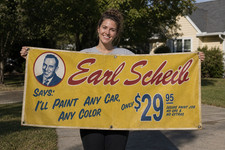 VINTAGE EARL SCHEIB BANNER Auto Paint jobs for $29.95 repro 4  Garage, Man Cave picture